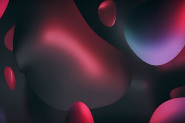 Aufkleber - Abstract shapes dark background with red accents