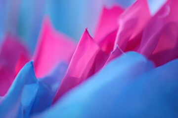 Poster - Abstract pink and blue flowing fabric
