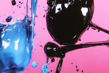 Aufkleber - Paint collision in artistic fluid motion