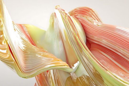 Abstract candy colored waves rendering design