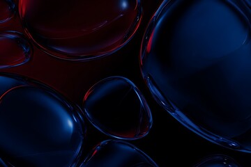 Aufkleber - Abstract blue and red glass spheres