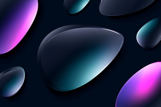 Abstract glass colorful pebble shapes design