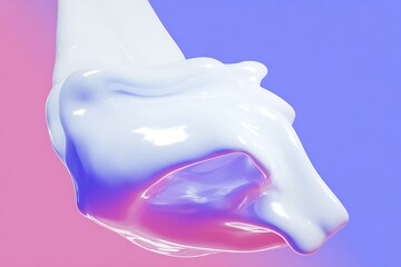 Aufkleber - Abstract Glossy Shape on Pastel Background