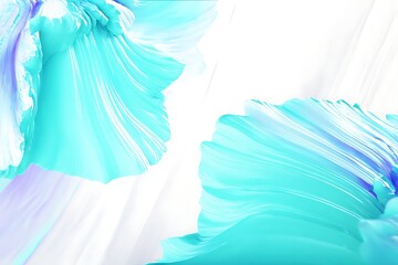 Aufkleber - Abstract turquoise flowing curves with soft light
