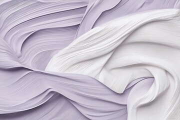 Poster - Abstract lavender and white fabric waves