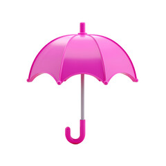 Poster - A pink umbrella with a white handle and a pink hook isolated in a  isolated on transparent background