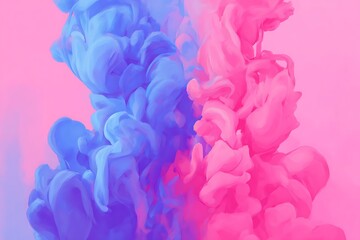 Aufkleber - Ink clouds in vibrant colors merge