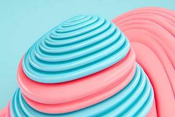 Poster - Pastel layered abstract forms vibrant colors
