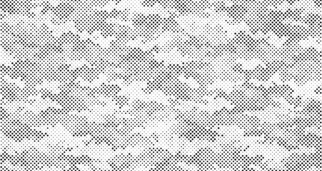 Aufkleber - Abstract halftone seamless camouflage pattern. Repeating digital dotted hexagonal camo military texture background. Abstract modern fabric textile ornament. Vector illustration.