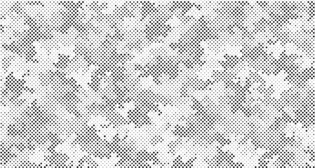 Aufkleber - Abstract halftone seamless camouflage pattern. Repeating digital dotted hexagonal camo military texture background. Abstract modern fabric textile ornament. Vector illustration.
