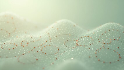 Fototapete - Abstract Connecting Dots and Lines on Surface with Gentle Light