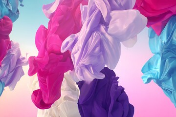 Poster - Abstract flowing fabric colorful artistic design