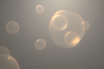 Poster - Bubbles floating in space ethereal glow