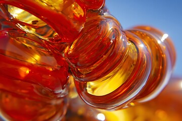 Aufkleber - abstract curves of flowing liquid glass