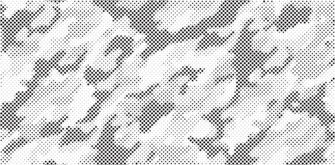 Aufkleber - Abstract halftone seamless camouflage pattern. Repeating digital dotted hexagonal camo military texture background. Abstract modern fabric textile ornament. Vector illustration.