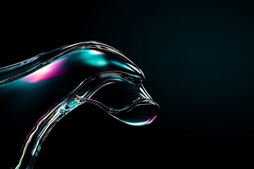 Aufkleber - iridescent flow against a dark backdrop