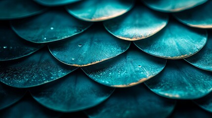 Poster - Textured scales with rich blue hues reflect light in an intricate natural pattern