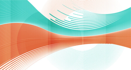 Fototapete - Bright minimal abstract background with waves and lines. Concept modern vector design
