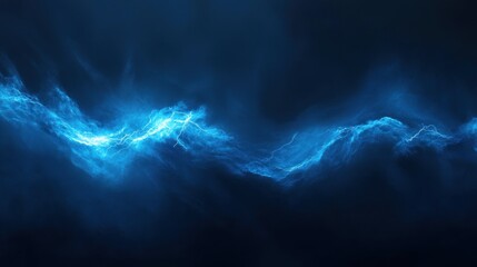 Poster - Abstract Blue Electric Storm: A Digital Rendering of Energy