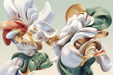 Aufkleber - Abstract flowing organic forms with smooth textures