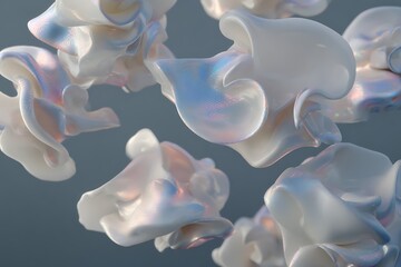 Poster - Abstract iridescent flowing organic forms