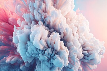 Poster - Abstract explosion of pastel floral forms