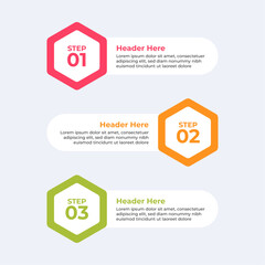 Wall Mural - simple infographic with three steps.