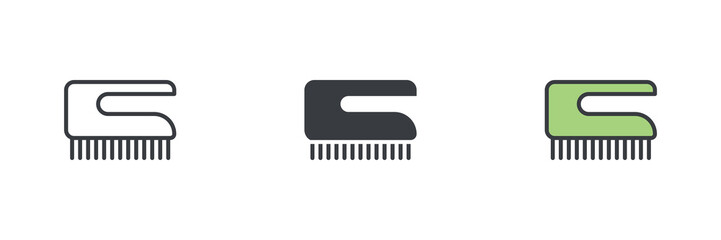Aufkleber - Scrub brush different style icon set