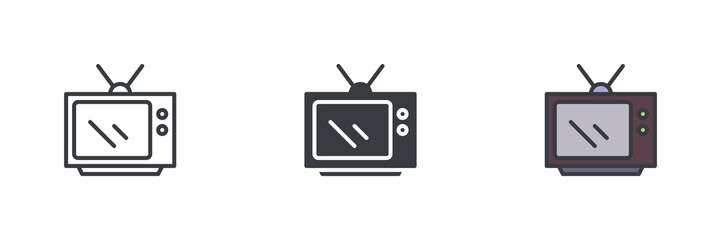 Aufkleber - Retro TV different style icon set