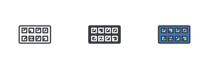 Aufkleber - Ice cube tray different style icon set.