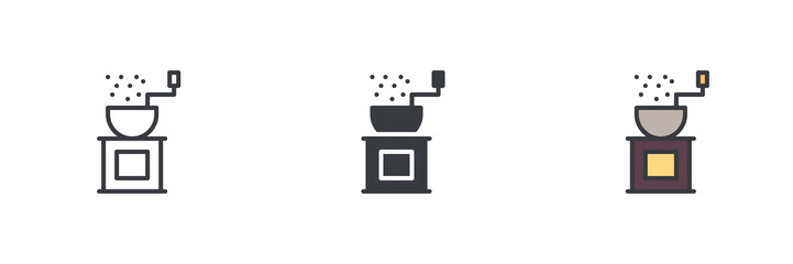 Aufkleber - Coffee grinder different style icon set