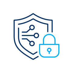 Aufkleber - Cyber security icon. Symbol of internet protection. Vector illustration. Editable stroke.