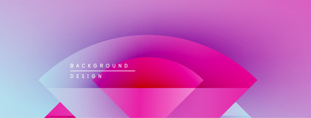 Poster - Abstract gradient background. Overlapping shapes create dynamic visual effect. Pink, purple, blue hues dominate composition. Modern design element.
