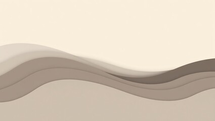 Fototapete - Abstract Wavy Paper Layers in Neutral Tones Background Texture