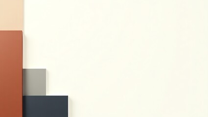 Poster - Abstract Geometric Composition with Rectangles on Cream Background Graphic Design