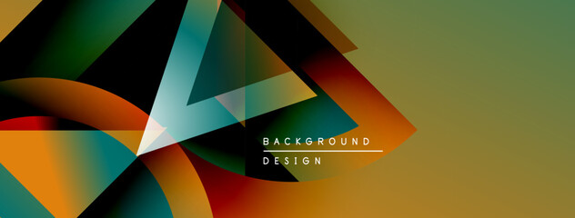 Aufkleber - Abstract geometric shapes, vibrant colors, dynamic composition. Modern design elements create stylish background.