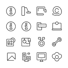 Poster - Web communication vector icon set for social media, internet, mobile, and business design