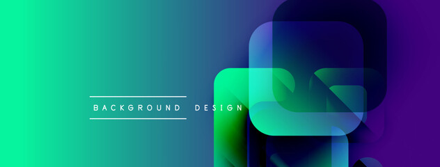 Aufkleber - Abstract gradient background. Overlapping squares create dynamic visual effect. Modern design elements present vibrant color scheme.