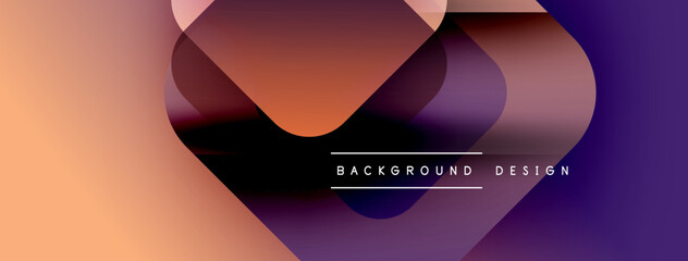 Poster - Abstract shapes overlap, creating gradient color flow. Modern design elements suggest dynamic visual experience. Background features warm, cool tones.