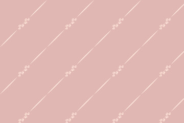 Poster - Elegant repeating pattern design showcasing diagonal lines adorned with decorative floral accents on a soft pink background.