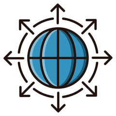 Aufkleber - Abstract blurred blue shape centered within a brown square design element with transparency