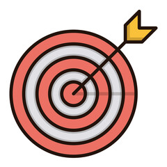 Aufkleber - Glowing neon circular target with arrow pointing center suitable for various design uses
