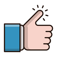 Poster - Pixelated thumb up illustration design showing a like icon suitable for various concepts