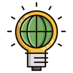 Aufkleber - Illuminated green orb with golden outline transparent element suitable for digital design projects