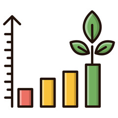 Poster - abstract pixelated bar graph and tree icon with transparency for versatile design applications