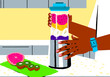 © Westend61 - Illustration of a hand preparing a healthy fruit juice with fresh ingredients in a blender