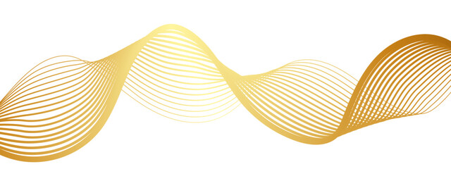 Wall Mural - abstract smooth wave design featuring golden-yellow linear curves gradually fades. soft cream tone a
