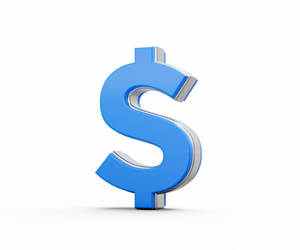 Vibrant Blue United States Dollar Currency Symbol Gleams With Sleek Modern Design 3D Illustration