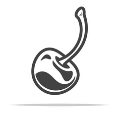 Wall Mural - maraschino cherry outline icon transparent vector isolated