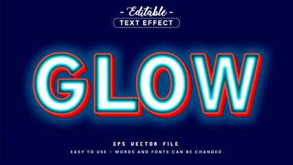 Poster - Colourful glow editable text effect in modern text style.